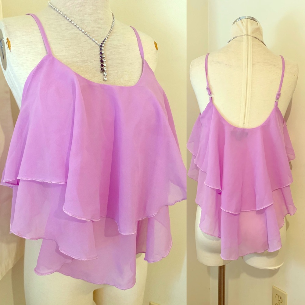 Purple double layer crop top